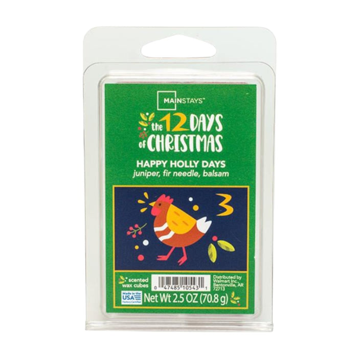 Mainstays Happy Holly Days Wax Melts Juniper Balsam Fir 2.5oz Wax Melts Mainstays Pack of 1