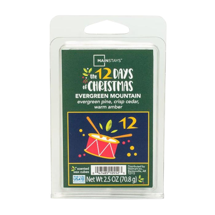 Mainstays Evergreen Mountain Wax Melts Pine Cedar Amber 2.5oz Wax Melts Mainstays Pack of 1