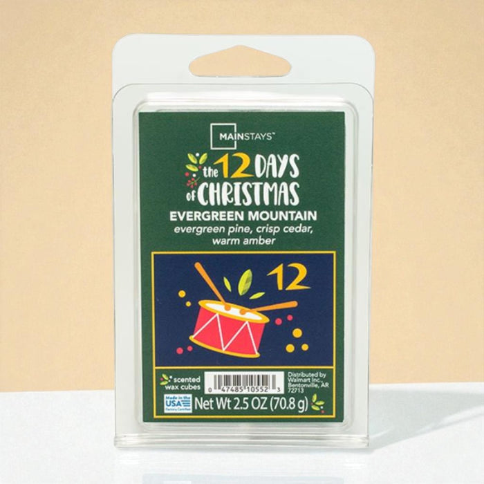 Mainstays Evergreen Mountain Wax Melts Pine Cedar Amber 2.5oz Wax Melts Mainstays