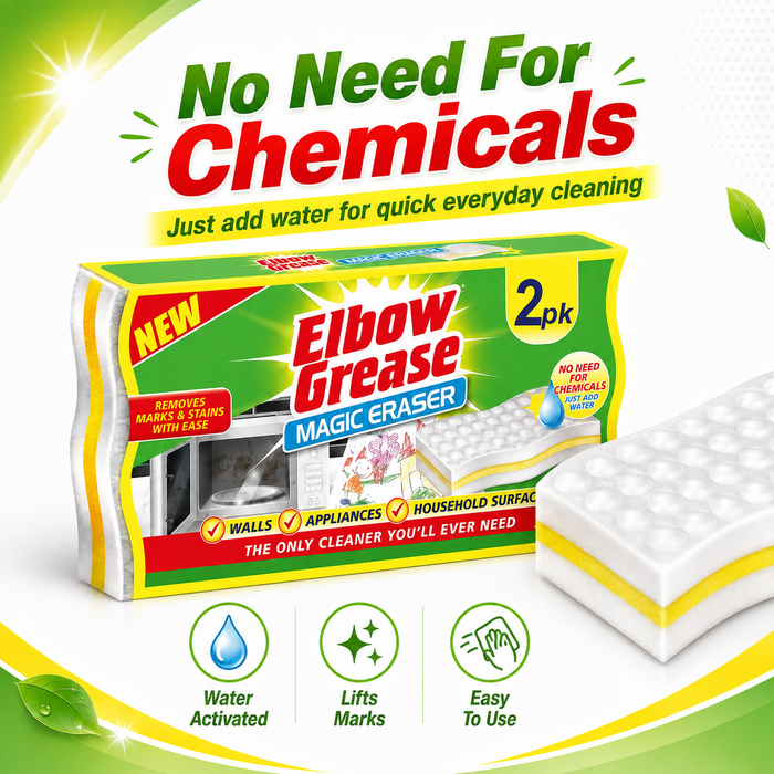 Elbow Grease Magic Eraser 2 Pack Cloths, Sponges & Scourers Elbow Grease