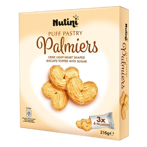 Nutini Puff Pastry Palmiers Assorted Packs Biscuits & Cereal Bars Nutini Pack of 1