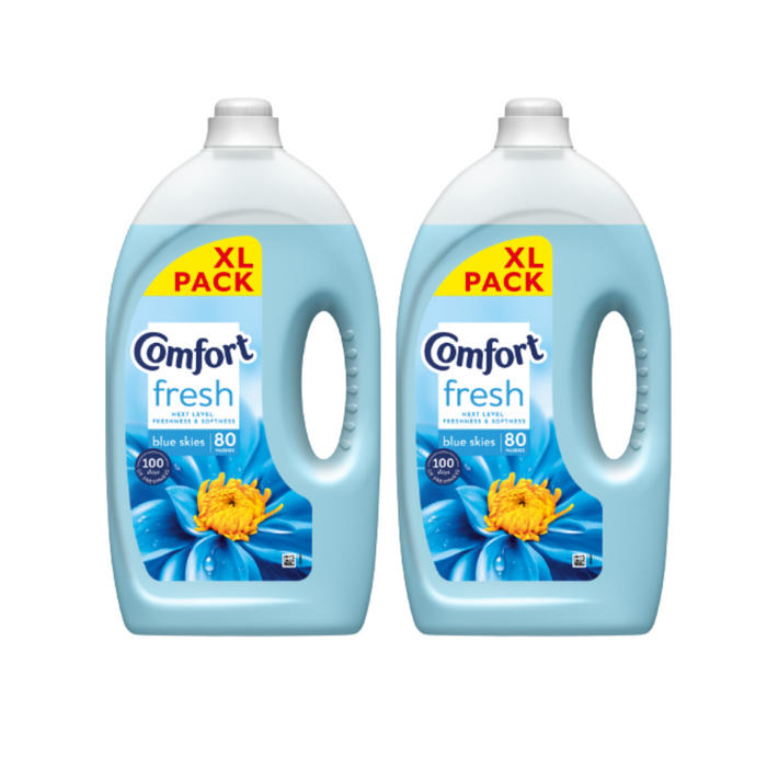Comfort Fabric Conditioner Blue Skies 2.4L (80 Washes) Assorted Packs Laundry - Fabric Conditioner Comfort Pack of 2