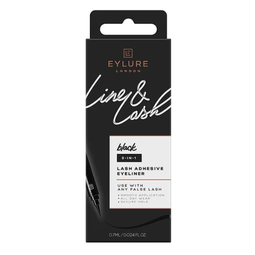 Eylure Line & Lash 2-In-1 Eyelash Adhesive Eyeliner Black False Eyelashes eylure   