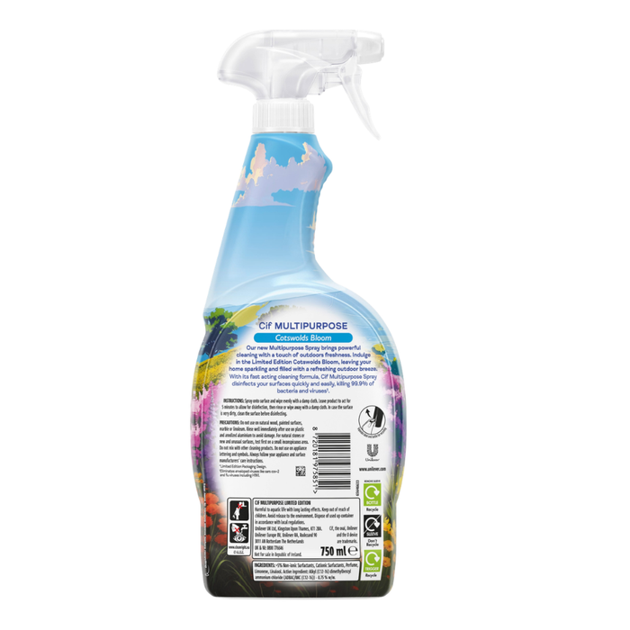 Cif Cleanboost Cotswolds Bloom Multipurpose Cleaner Spray 750ml Household Cleaning Products Cif