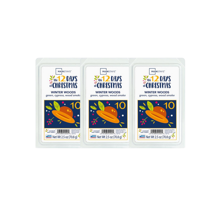 Mainstays Winter Woods Wax Melts Cypress Wood Smoke 2.5oz Wax Melts Mainstays Pack of 3