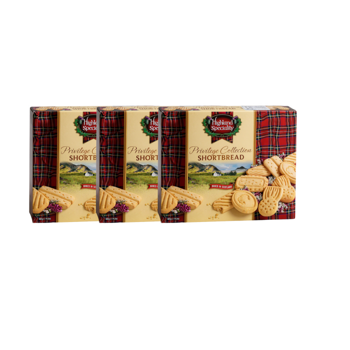 Highland Speciality Privilege Collection Shortbread Assortment 400g Assorted Pack Biscuits & Cereal Bars highland speciality Pack of 3