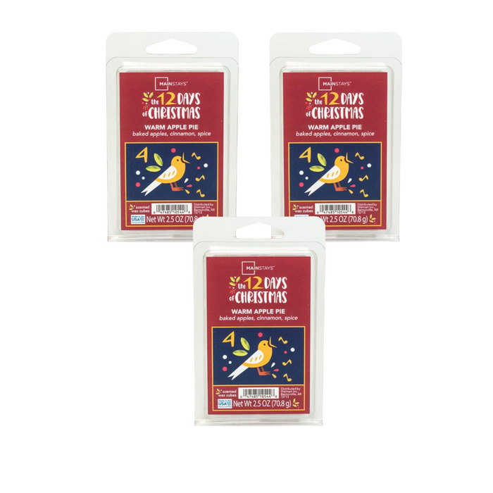 Mainstays Warm Apple Pie Wax Melts Cinnamon Spice 2.5oz Wax Melts Mainstays Pack of 3