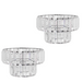 Crystal 2 Tier Clear Ceiling Pendant Shade Home Lighting FabFinds Pack of 2