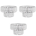 Crystal 2 Tier Clear Ceiling Pendant Shade Home Lighting FabFinds Pack of 3