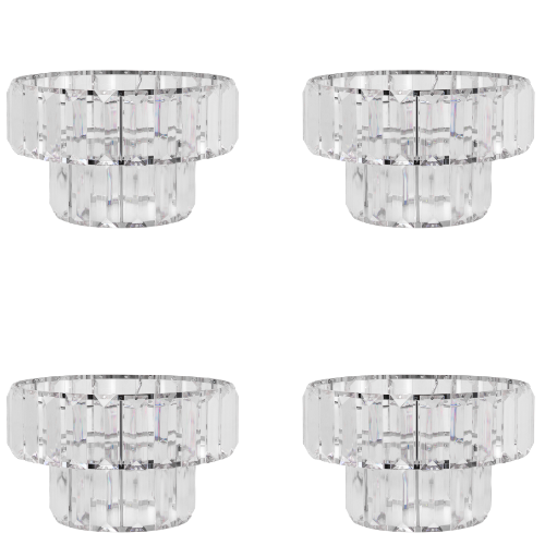 Crystal 2 Tier Clear Ceiling Pendant Shade Home Lighting FabFinds Pack of 4