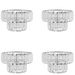 Crystal 2 Tier Clear Ceiling Pendant Shade Home Lighting FabFinds Pack of 4