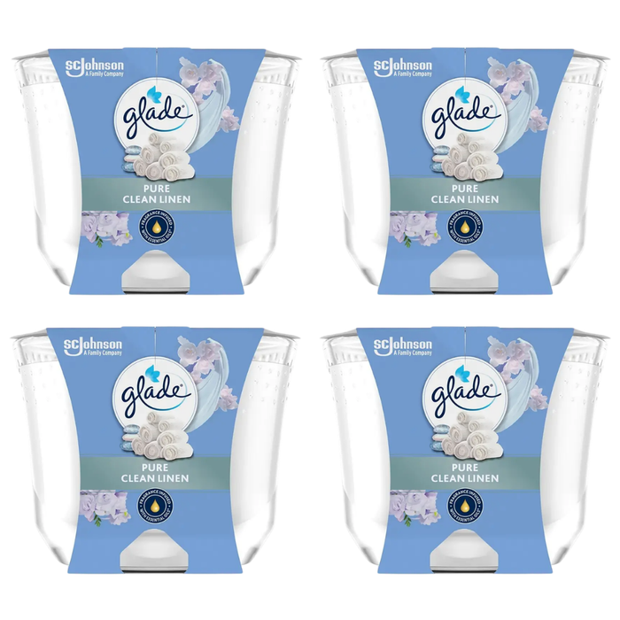 Glade Pure Clean Linen Candle Assorted Packs Candles Glade Pack of 4