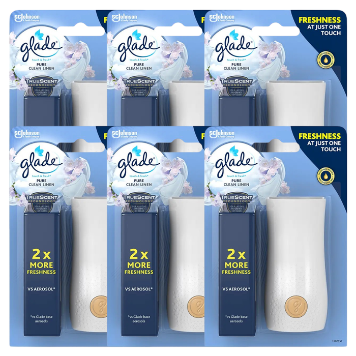 Glade Touch & Fresh Holder Clean Linen Assorted Packs Air Fresheners & Re-fills Glade Pack of 6