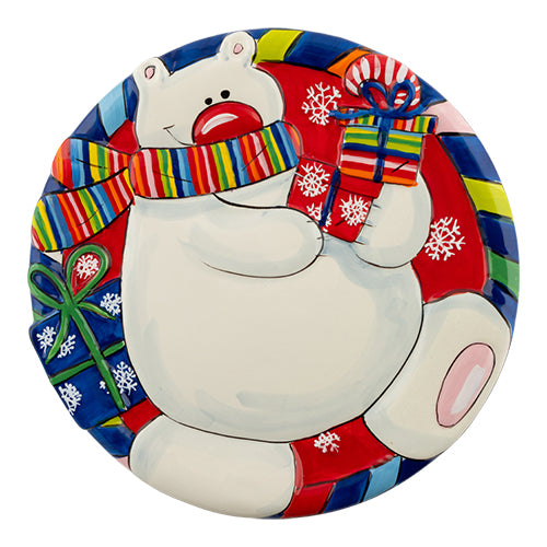 Ceramic Festive Polar Bear Christmas Plate Christmas Tableware FabFinds   