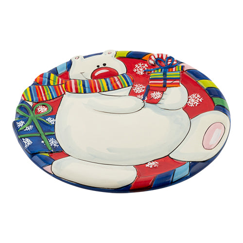 Ceramic Festive Polar Bear Christmas Plate Christmas Tableware FabFinds   