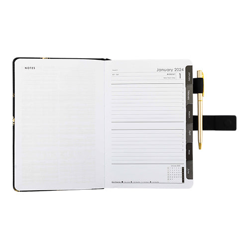A5 Black & Gold 2024 Diary With Pen Diary Design Group   