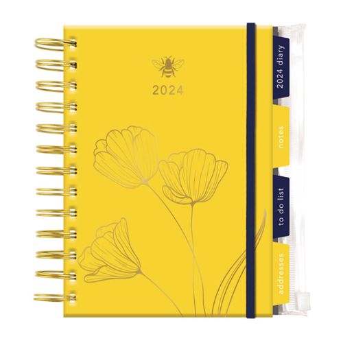 Gold & Yellow Bee 2024 Organiser A5 Diary Diary Design Group   