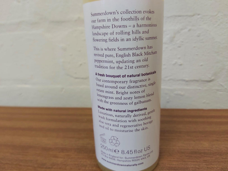 Summerdown Mint Shower Gel/Body Wash 250ml Bath Salts & Bombs Summerdown