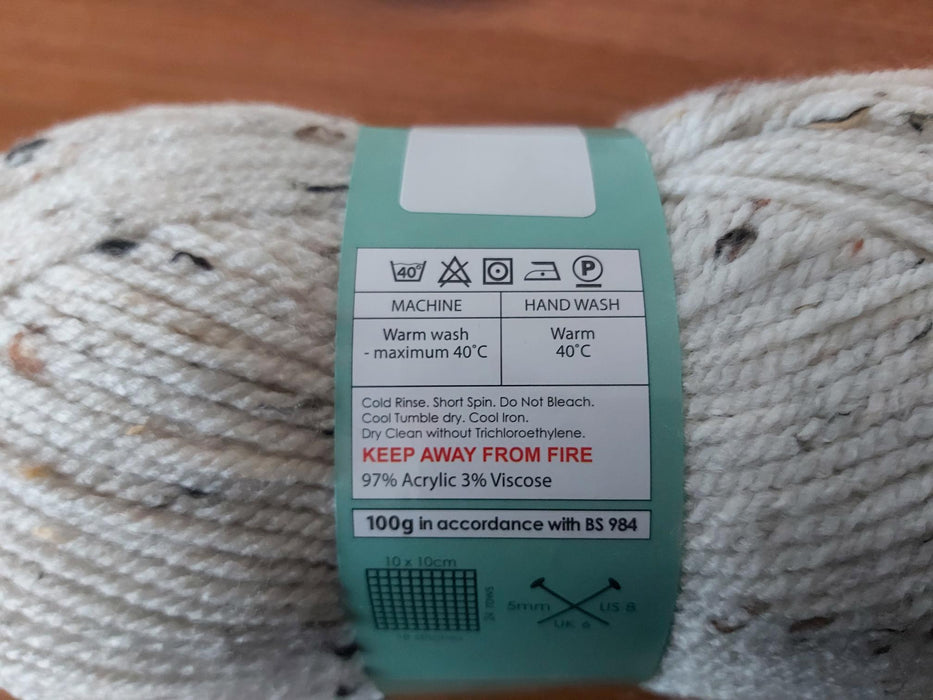 Tweed Aran Cream Knitting Yarn 100g Knitting Yarn & Wool FabFinds