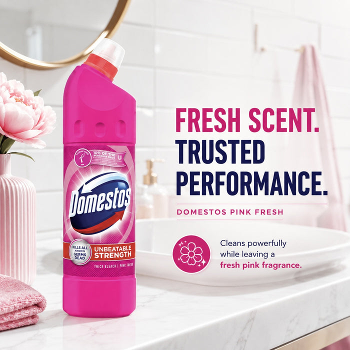 Domestos Pink Power Bleach 750ml Assorted Packs Toilet Cleaners Domestos