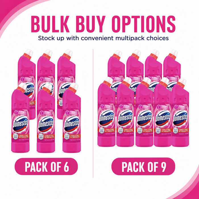 Domestos Pink Power Bleach 750ml Assorted Packs Toilet Cleaners Domestos