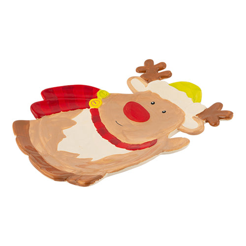 Dolomite Reindeer Character Ceramic Christmas Festive Plate 9.4 x 7 inch Christmas Accessories Out FabFinds   
