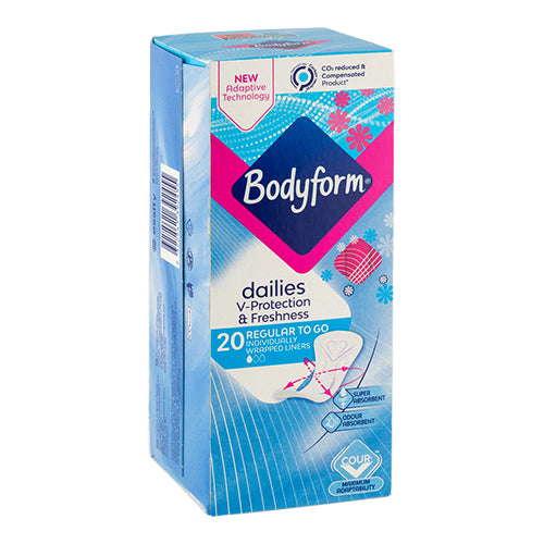 Bodyform Dailies V-Protection & Freshness Liners 20 Pack Feminine Sanitary Supplies Bodyform   