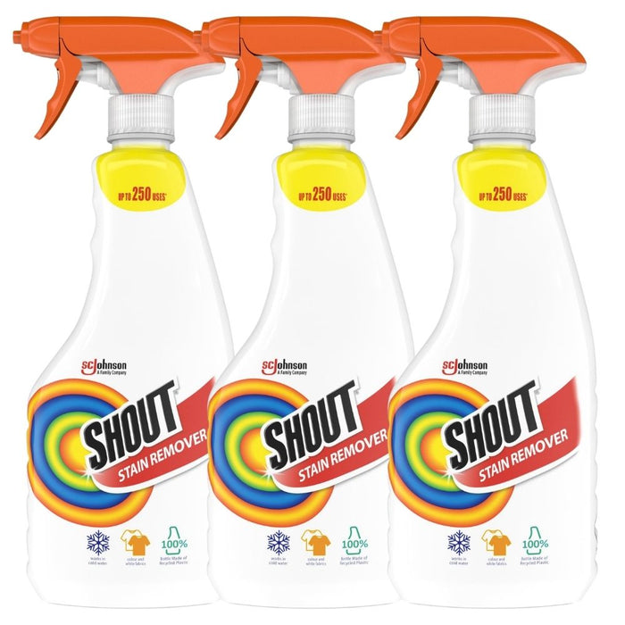 Mr Muscle Shout Stain Remover Spray 500ml Assorted Packs Laundry - Stain Remover Mr Muscle Pack of 3