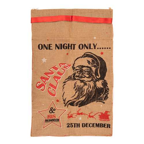 Giant Hessian Santa Present Sack Assorted Styles Christmas Stockings FabFinds One night only  