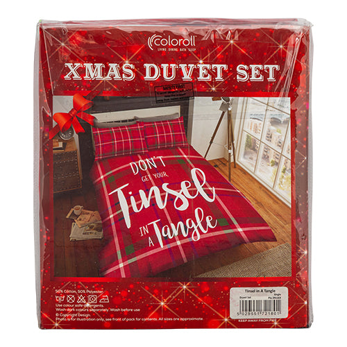 Coloroll Christmas Tinsel in a Tangle Duvet Set Assorted Sizes Duvet Sets Coloroll   