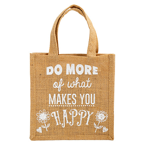 Hessian Quote Lunch Bag Assorted Styles Food Storage FabFinds Do more of what makes you happy  