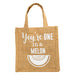 Hessian Quote Lunch Bag Assorted Styles Food Storage FabFinds You're one in a melon  