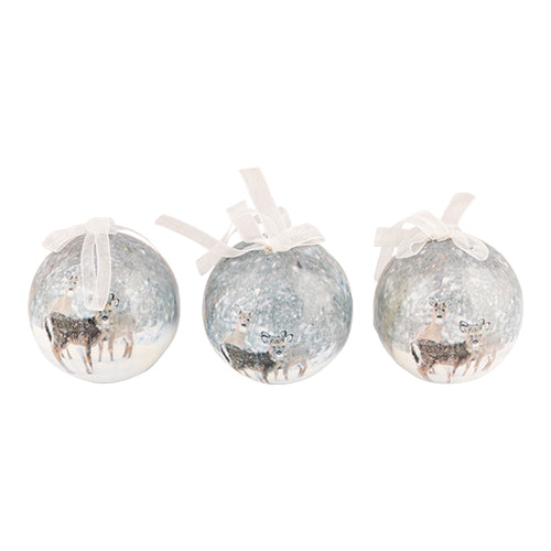 Winter Secrets Reindeer Shatterproof Baubles 3 Pk Christmas Baubles, Ornaments & Tinsel FabFinds   