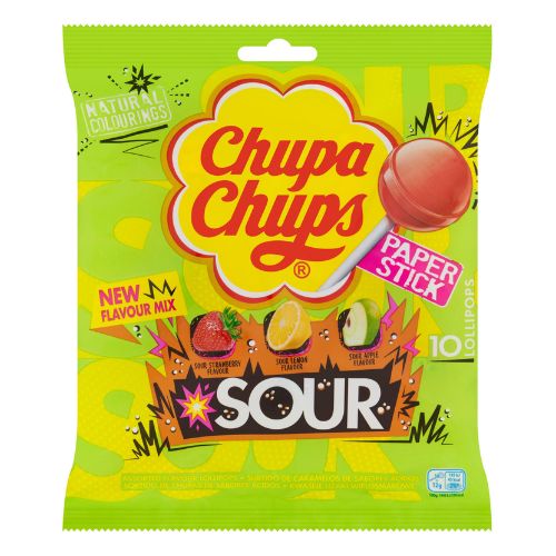 Chupa Chups Sour Assorted Flavour Lollipops 120g Sweets, Mints & Chewing Gum chupa chups   