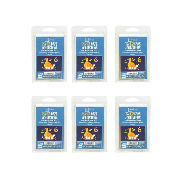 Mainstays Country Holiday Wax Melts Winterberry Cypress 2.5oz - 6 Pack Tesco Tesco Pack of 6