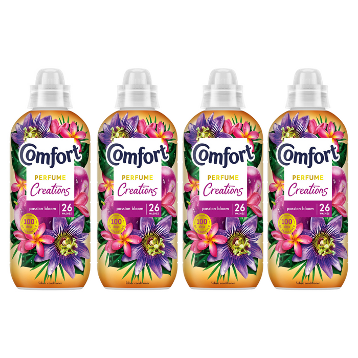Comfort Creations Passion Bloom Fabric Conditioner 780ml (26 Washes) Assorted Packs Laundry - Fabric Conditioner Comfort Pack of 4