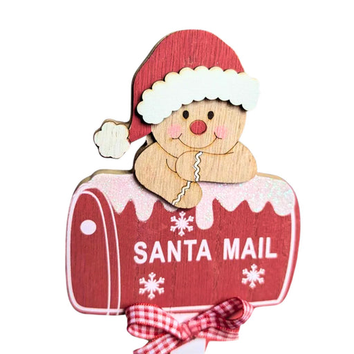 Wooden Santa Mail Signpost with Christmas Gingerbread Christmas Decoration Fabfinds