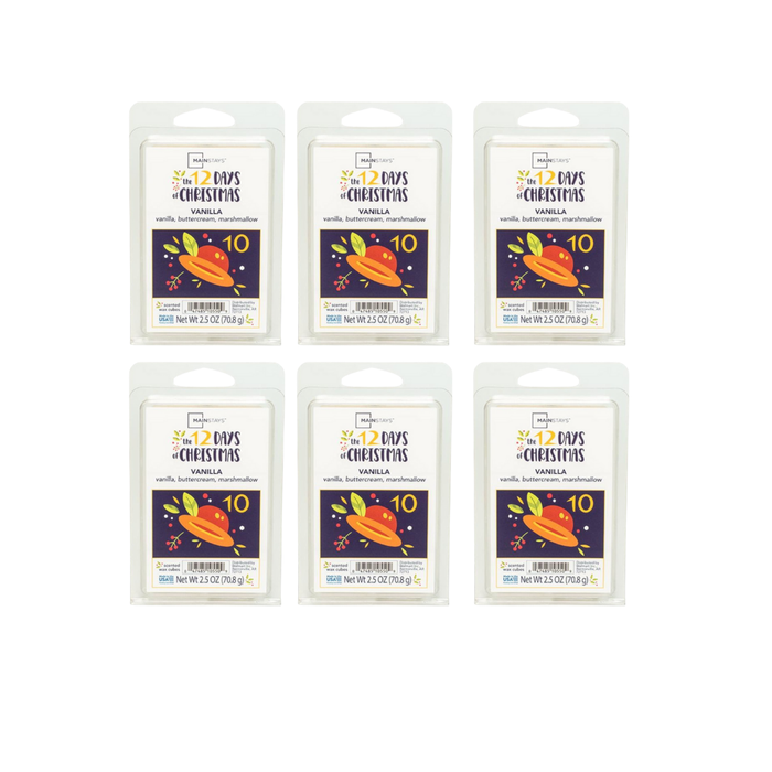 Mainstays Vanilla Wax Melts Buttercream Marshmallow 2.5oz Wax Melts Mainstays Pack of 6