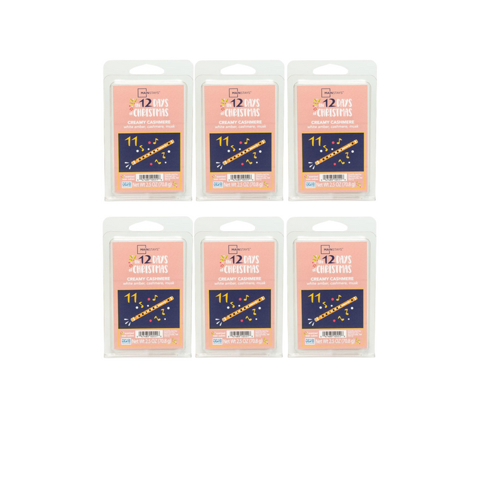 Mainstays Creamy Cashmere Wax Melts White Amber Cashmere Musk 2.5oz Wax Melts Mainstays Pack of 6