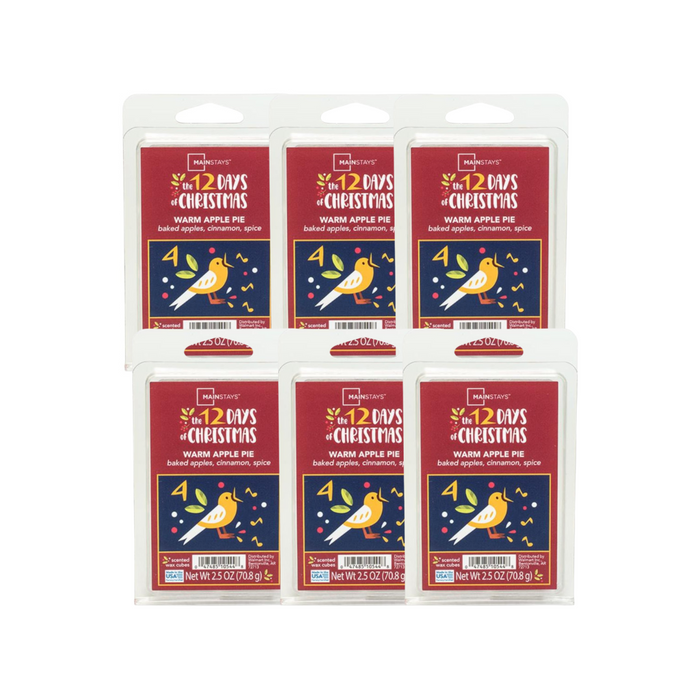 Mainstays Warm Apple Pie Wax Melts Cinnamon Spice 2.5oz Wax Melts Mainstays Pack of 6