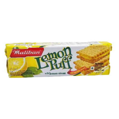 Maliban Lemon Puff Biscuits With Lemon Cream 200g Biscuits & Cereal Bars Maliban   