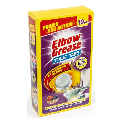 Elbow Grease Toilet Tablets Power Fizz Action 10 Pack Toilet Cleaners Elbow Grease Berry Blast  
