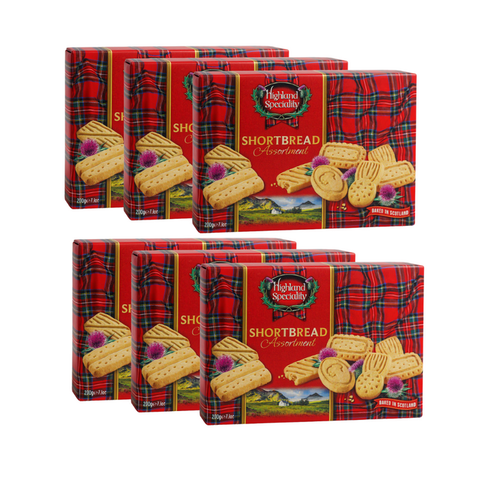 Highland Speciality Shortbread Assortment 200g Assorted Packs Biscuits & Cereal Bars highland speciality Pack of 6