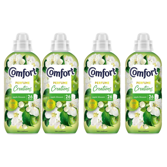 Comfort Creations Apple Blossom Fabric Conditioner 780ml (26 Washes) Assorted Packs Laundry - Fabric Conditioner Comfort Pack of 4