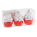 3 Pack Muffin Christmas Festive Ornaments Baubles 7cm Christmas Decorations FabFinds