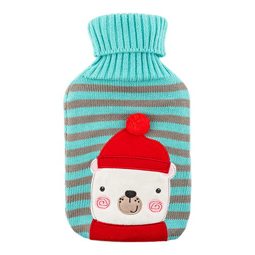 Knitted Character Polar Bear Hot Water Bottle - FabFinds