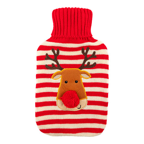 Knitted Character Reindeer Hot Water Bottle 2L FabFinds