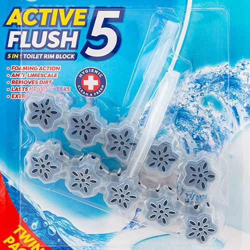 Fab Fresh Active Flush 5 Ocean Fresh Rim Block Twin Pack Toilet Cleaners Fab Fresh   