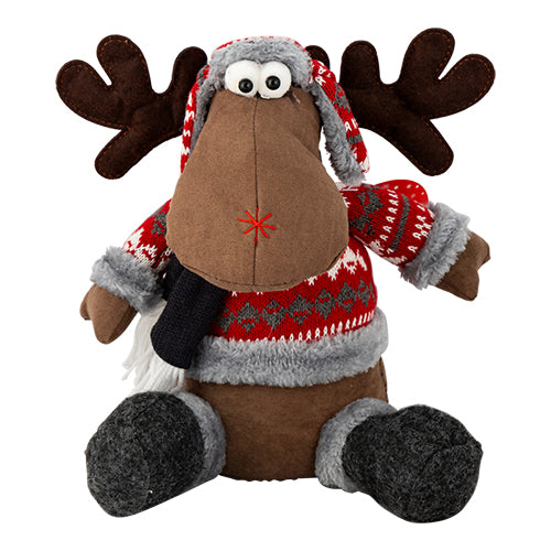 Sitting Reindeer Character 28cm Christmas Ornament FabFinds   