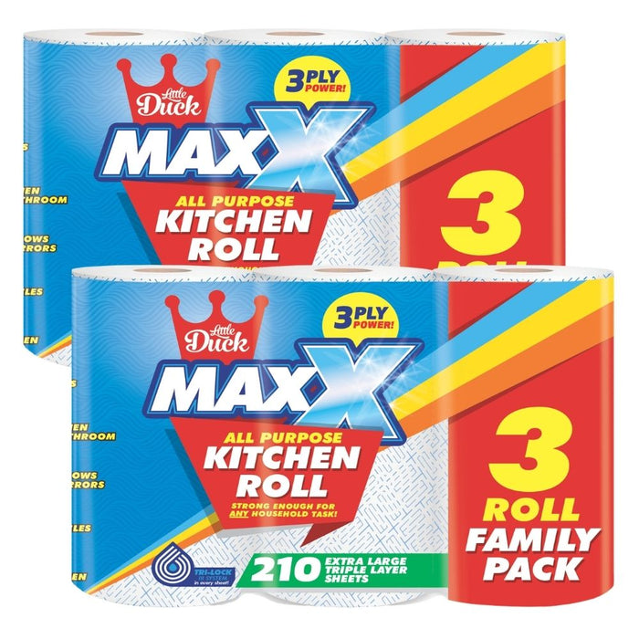 Big Maxx Kitchen Roll 3 Roll Family Pack Kitchen Roll Little Duck Pack of 2